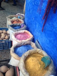 Moroccan dyes in the street