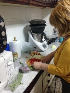 Carmen teaching us to make paella